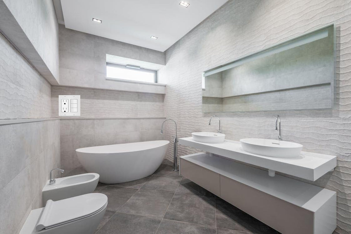 Decorator Wall Plates 2-Gang Switch Outlet Electrical Cover Plate Unbreakable Thermoplastic Faceplate for Light Receptacle Outlet Switch, White (4 Pack)