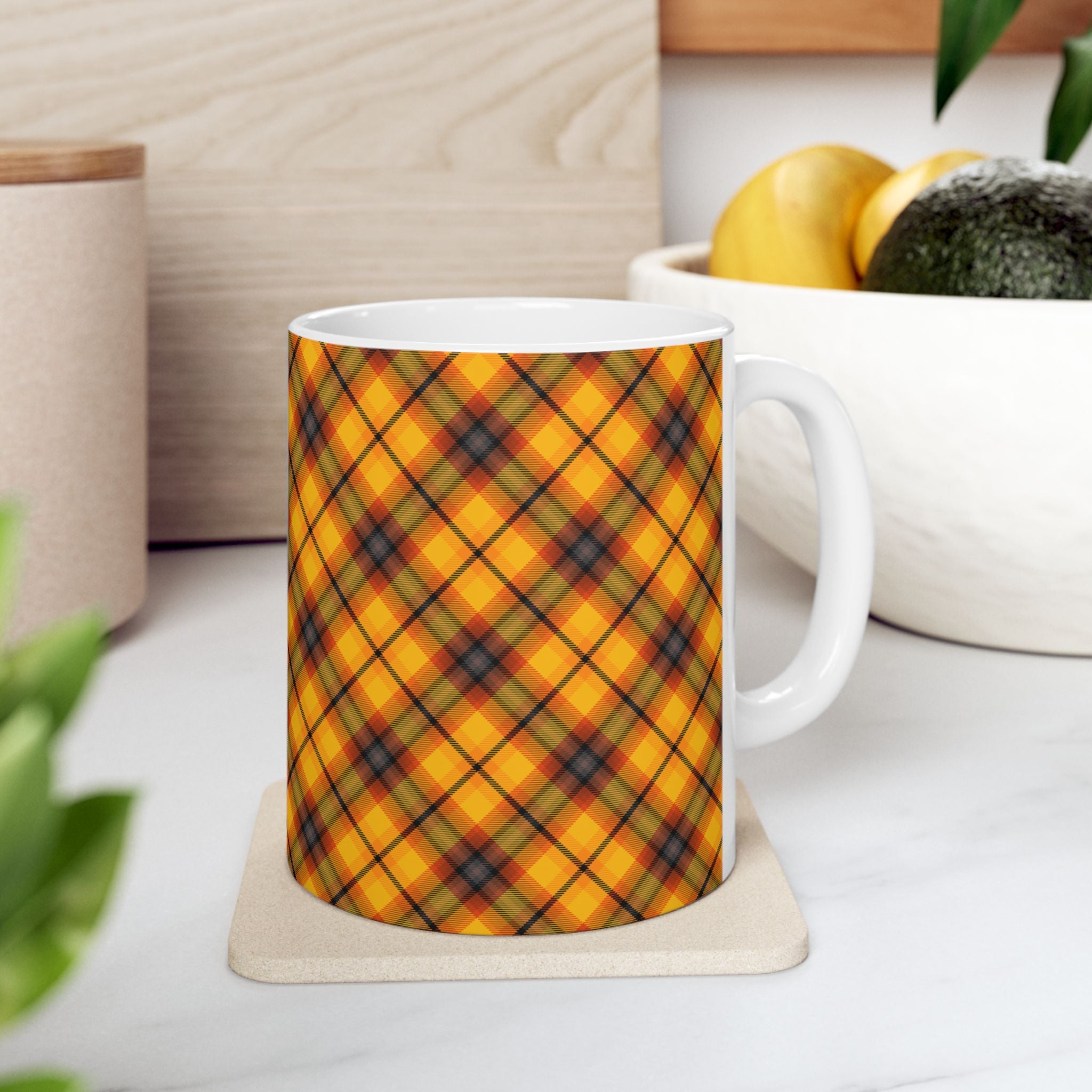 Plaid Ceramic Mug - Cozy and Stylish Drinkware for Every Occasion