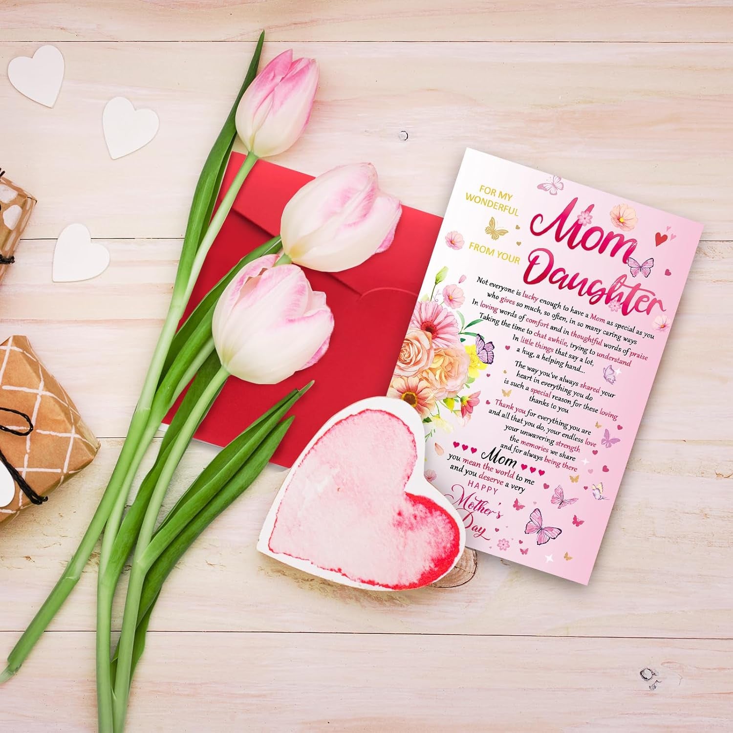 Mothers Day Gifts from Daughter，Happy Mothers Day Card,8X5.3 Inches,Quick-Dry,Eco-Friendly