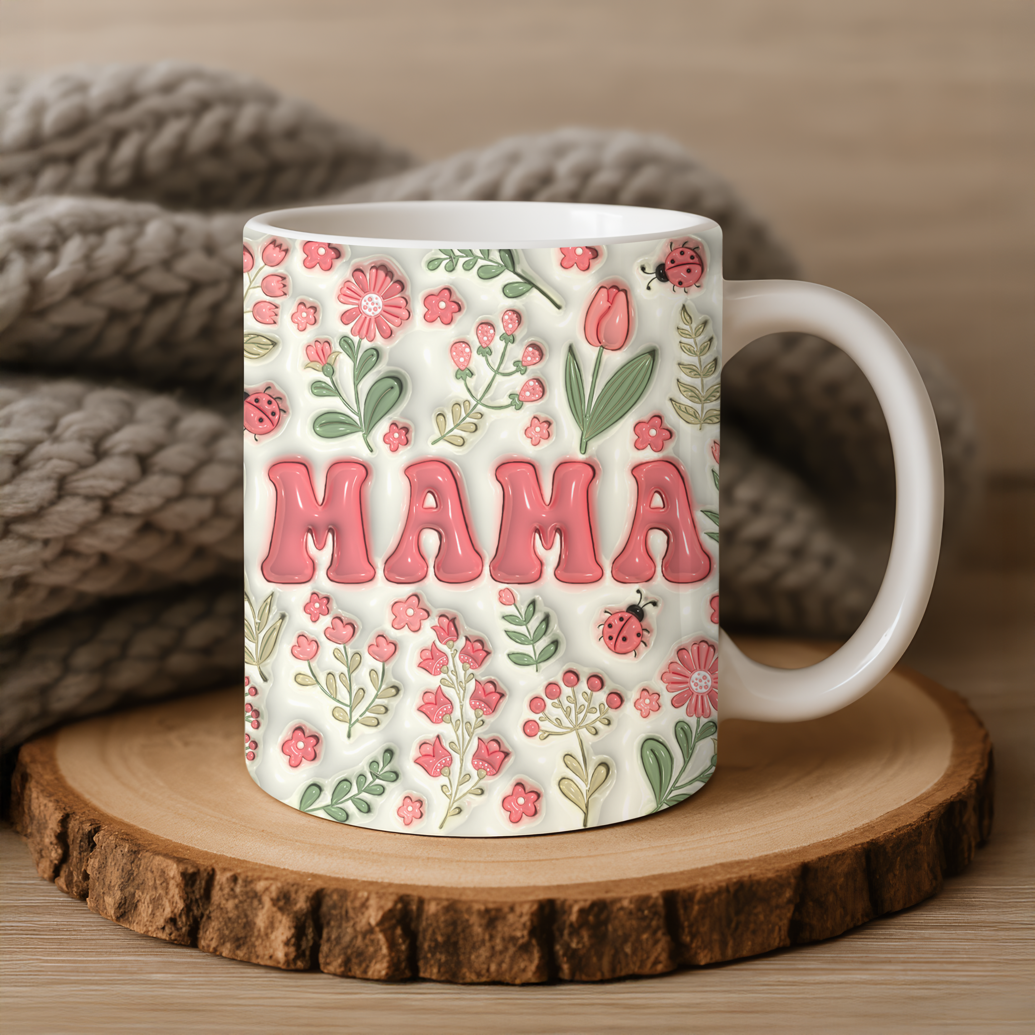 Floral Mama 3D Design Mug | Ceramic Mug 11oz 15oz