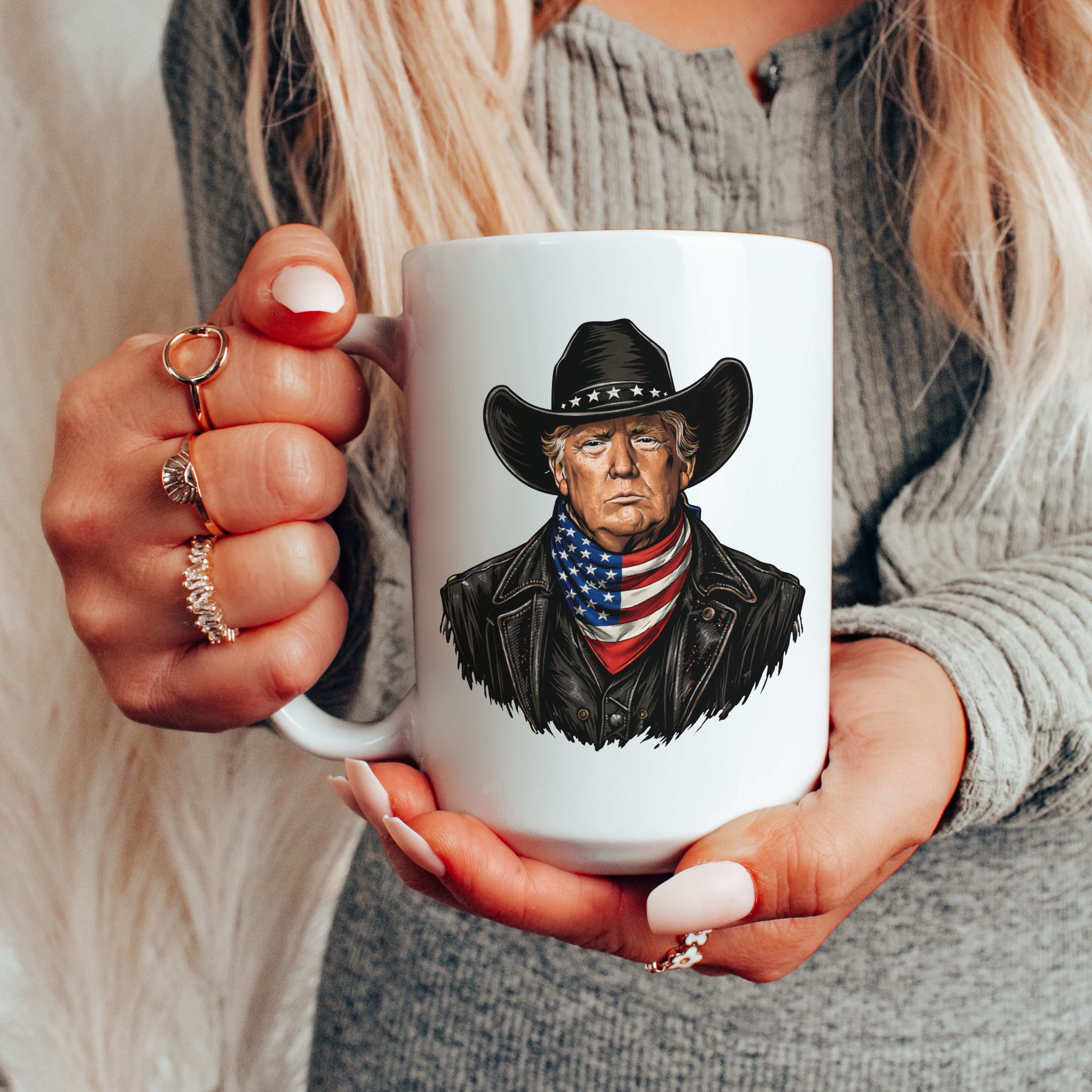 Trump 2024 Coffee Mug, Cowboy Outlaw Flag Mug, Patriotic Election Gift