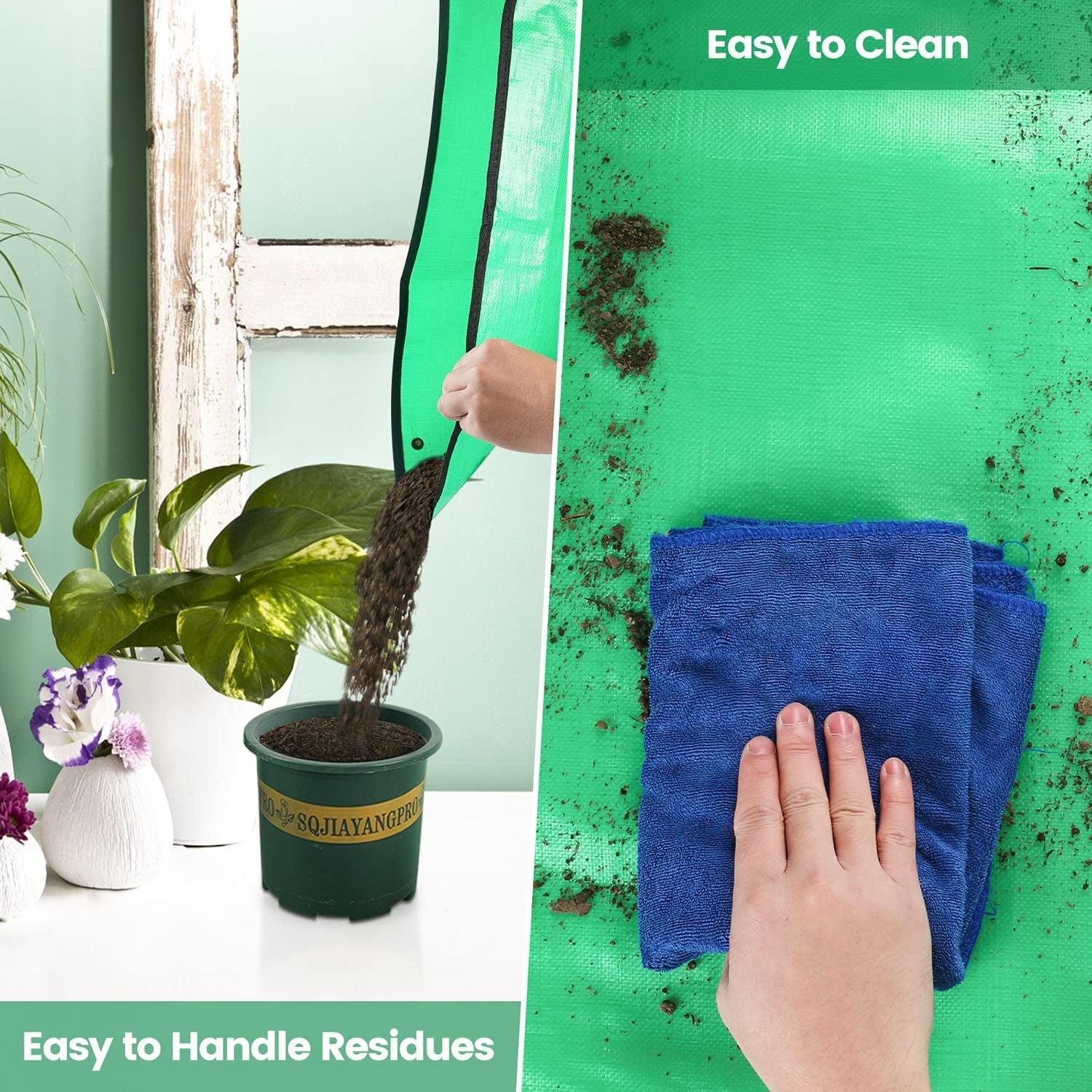 39.5" X 31.5" Large Repotting Mat for Indoor Plants Transplanting and Dirt Control Portable Potting Tray Plant Gifts for Plant Lovers Gardening Gifts for Women & Men