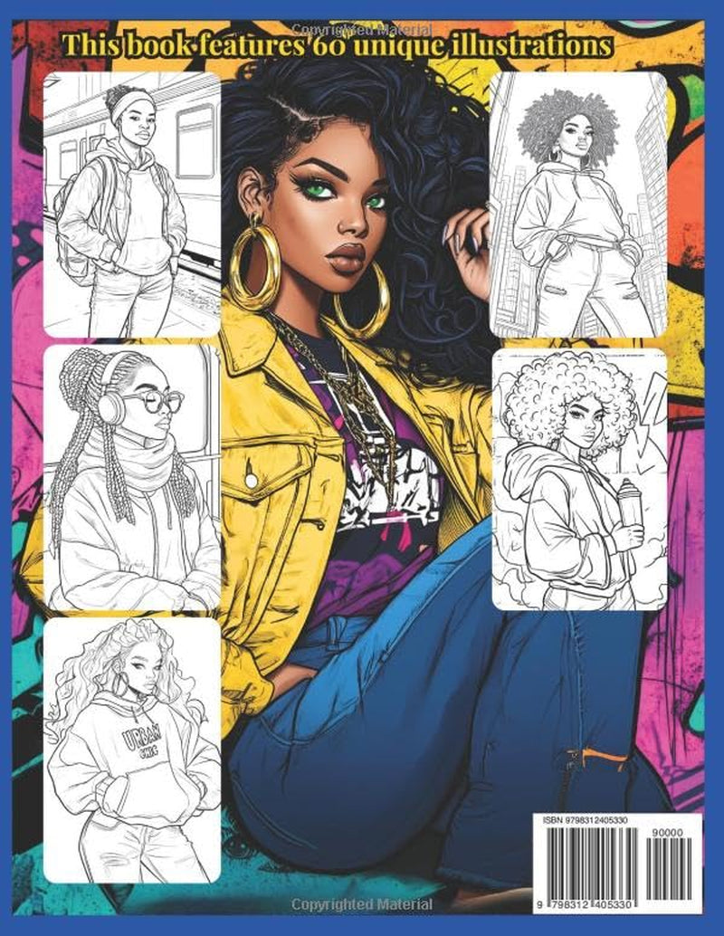 Black Women Fashion Coloring Book, Urban Chic Streetwear for Blacks Girls Fashion and African American Style for Teens and Adults: Trendsetting ... and Diversity (Black Women Coloring Book)