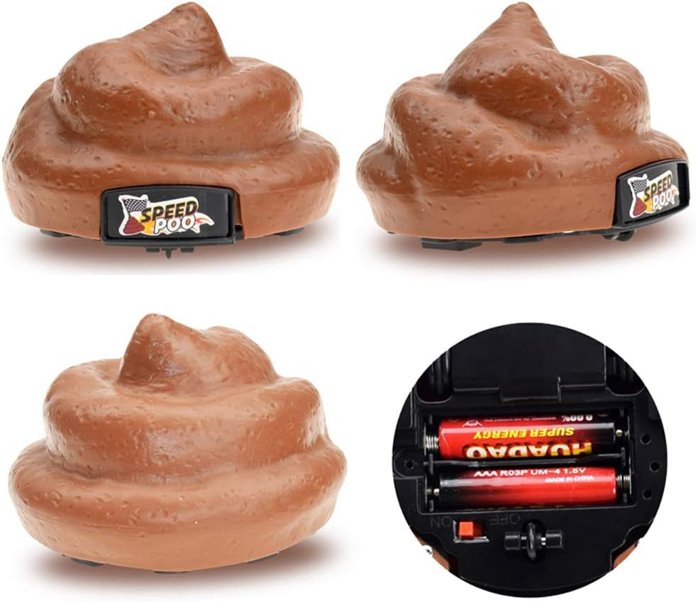Remote Control Speed Poo RC Shit Poop Car Funny Kids Pet Animal Prank Toys for Family Games and Party Gifts (With Screwdriver)