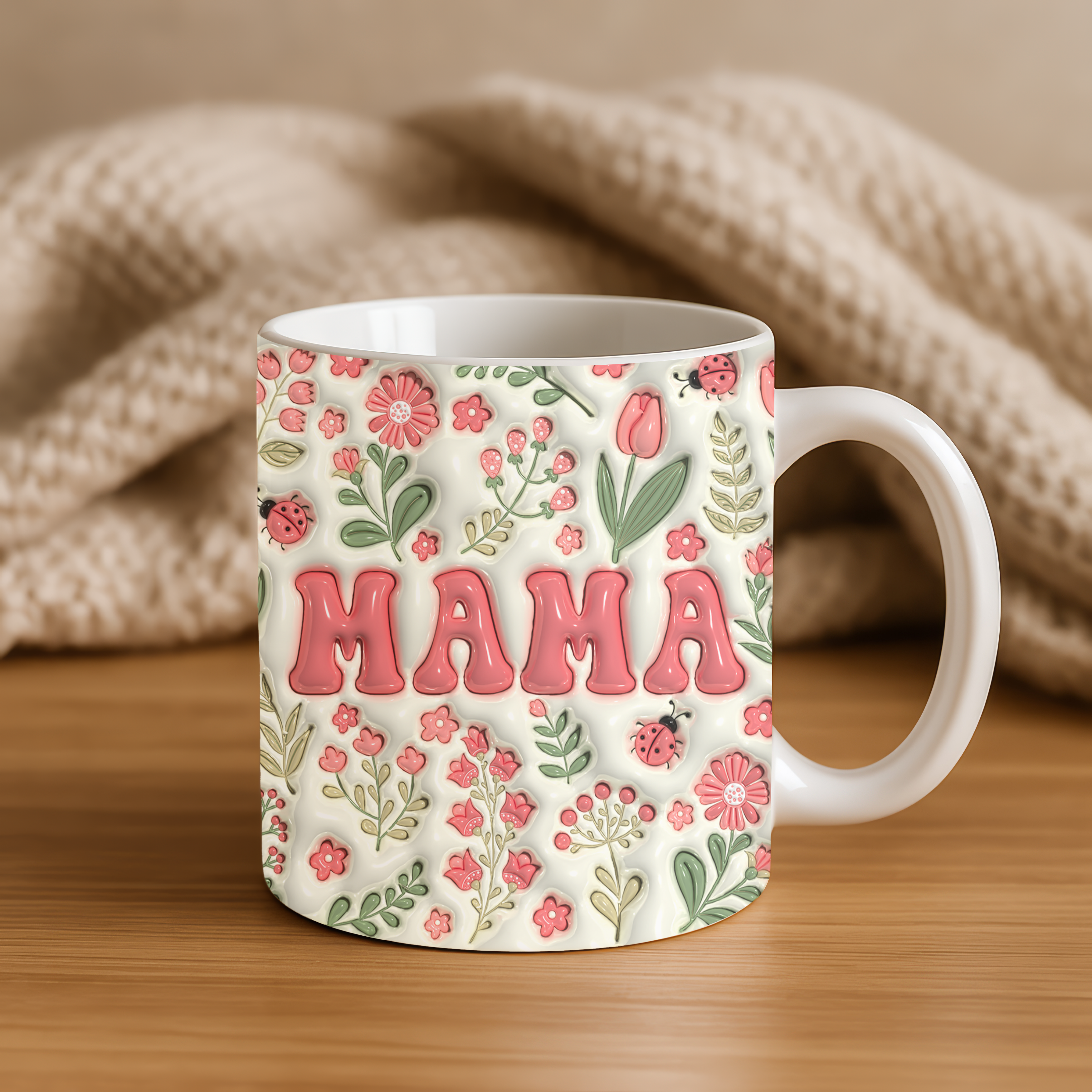 Floral Mama 3D Design Mug | Ceramic Mug 11oz 15oz