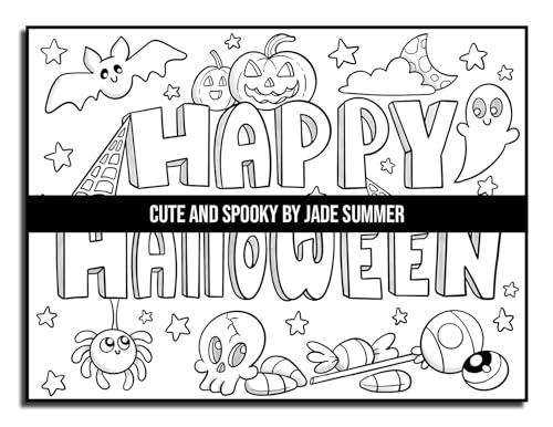 Cute and Spooky: A Halloween Coloring Book for Adults and Kids with Cute Characters, Spooky Scenes, and More! (Halloween Coloring Books)