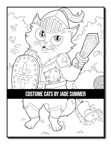 Costume Cats: An Adult Coloring Book with Adorable Cartoon Cats, Cute Fashion Designs, and Funny Scenes for Cat Lovers (Cute Animal Coloring Books)