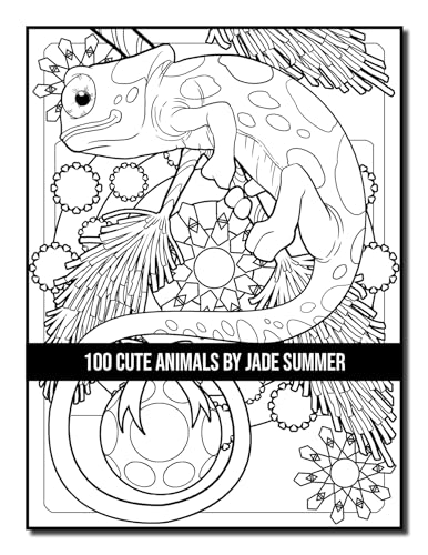100 Cute Animals: An Adult Coloring Book with Dogs, Cats, Horses, Owls, Elephants, Monkeys, and Many More! (Cute Animal Coloring Books)
