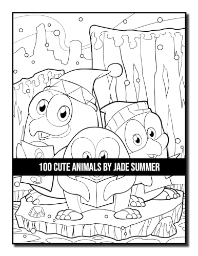 100 Cute Animals: An Adult Coloring Book with Dogs, Cats, Horses, Owls, Elephants, Monkeys, and Many More! (Cute Animal Coloring Books)