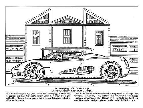 Luxury Cars Coloring Book (Dover Planes Trains Automobiles Coloring)