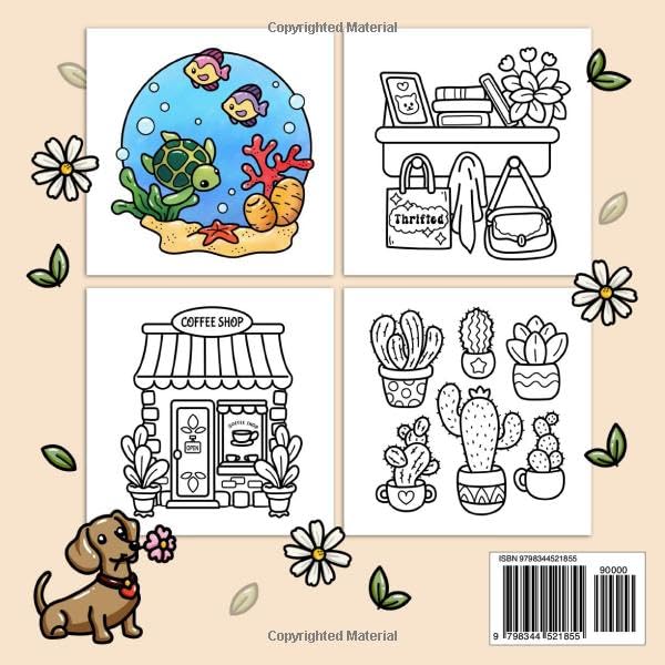 Cozy Girl Stress Relief: Bold and Easy Coloring Book for Adults & Teens | Simple Illustrations Featuring Flowers, Food, Animals, Cute Objects and Much More (Cozy Girl Series)