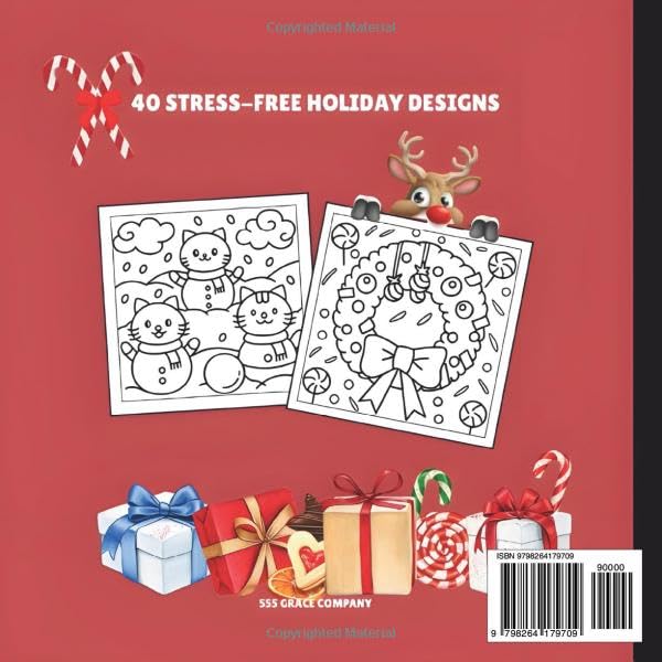 Bold And Easy Christmas Coloring Book: Christmas Coloring Book For Adults And Teens