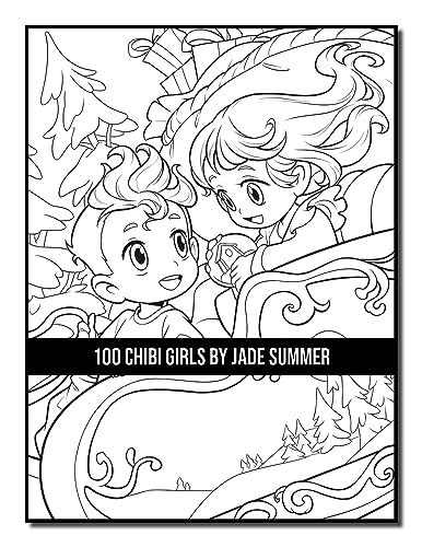 100 Chibi Girls: An Adult Coloring Book Collection with Cute Girls, Fantasy, Horror, Christmas, and More!