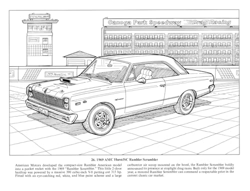 American Muscle Cars, 1960-1975 Coloring Book (Dover Planes Trains Automobiles Coloring)