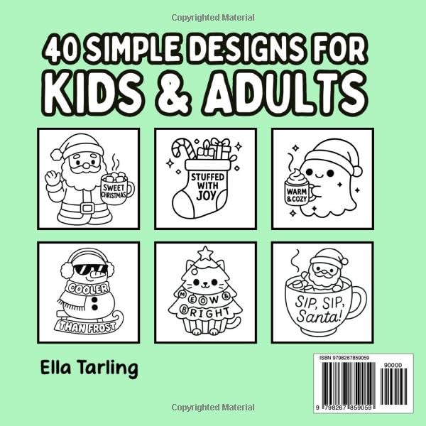 Christmas – Bold and Easy Coloring Book for Kids and Adults