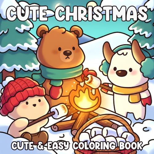 Cute Christmas Coloring Book: Fuzzy Hygge Coloring Pages featuring Adorable Animal Friends in Festive Moments, Cozy Vibes, and Peaceful Winter for All Ages Relaxation