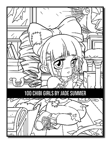 100 Chibi Girls: An Adult Coloring Book Collection with Cute Girls, Fantasy, Horror, Christmas, and More!