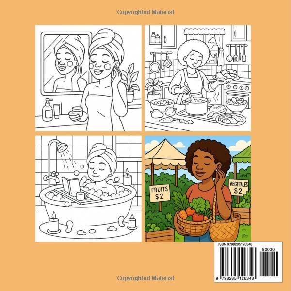 Black Girl Moments: Bold and Easy Coloring Book for Adults and Teens Featuring Cozy Black Women Scenes for Relaxation and Stress Relief