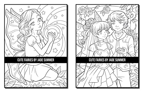Cute Fairies: An Adult Coloring Book with Adorable Fairy Girls and Delightful Fantasy Scenes for Relaxation