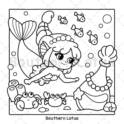 Ocean Home: Coloring Book for Adults and Teens Featuring Ocean Life with Adorable Mermaids and Sea Animals, Cute and Easy Drawings for Relaxation (Cozy Ocean)