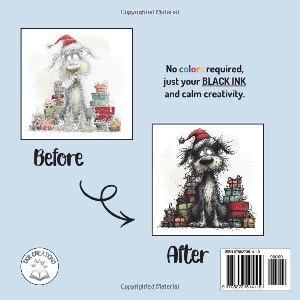 Ink Tracing Book For Adults - Christmas Edition: No Color Pens Needed, Just Your Black Ink! A Fun, Creative, and Relaxing Activity For Teen & Adults. (Teen & Adult Coloring Books)