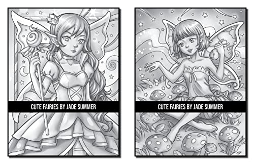 Cute Fairies: A Grayscale Coloring Book with Adorable Fairy Girls and Delightful Fantasy Scenes for Relaxation (Grayscale Coloring Books)
