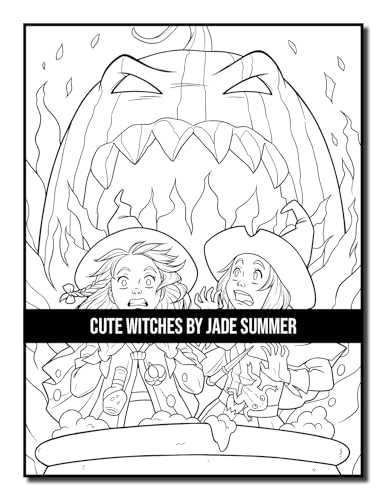 Cute Witches: An Adult Coloring Book with Adorable Gothic Scenes and Spooky Halloween Fun (Halloween Coloring Books)