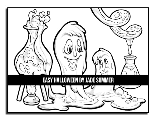 Easy Halloween: Large Print Designs for Adults and Seniors with 50 Simple Images to Celebrate Halloween! (Halloween Coloring Books)