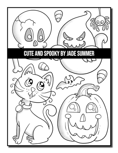Cute and Spooky: A Halloween Coloring Book for Adults and Kids with Cute Characters, Spooky Scenes, and More! (Halloween Coloring Books)