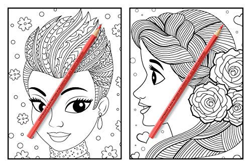 Flower Girls: An Adult Coloring Book with Cute Manga Girls, Fun Hair Styles, and Beautiful Floral Designs for Relaxation