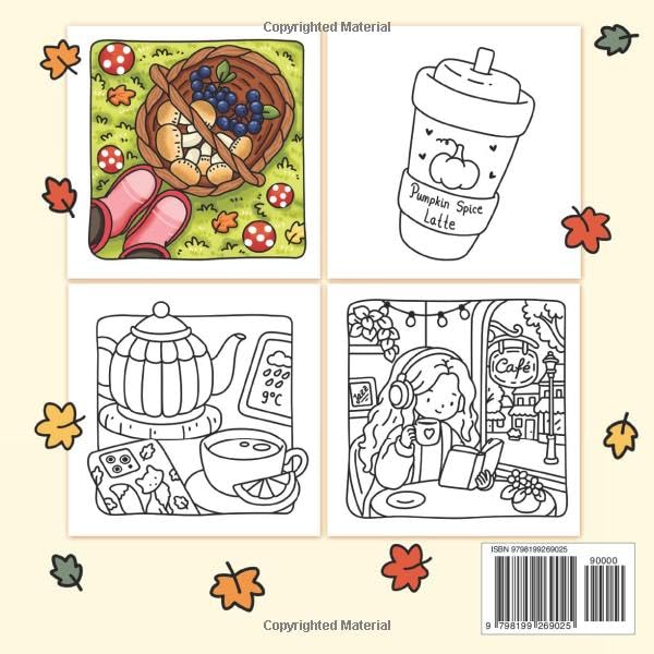 Cozy Girl Fall Coloring Book: Bold and Easy Autumn-Inspired Designs for Adults and Teens | Cute Hygge Illustrations (Cozy Girl Series)