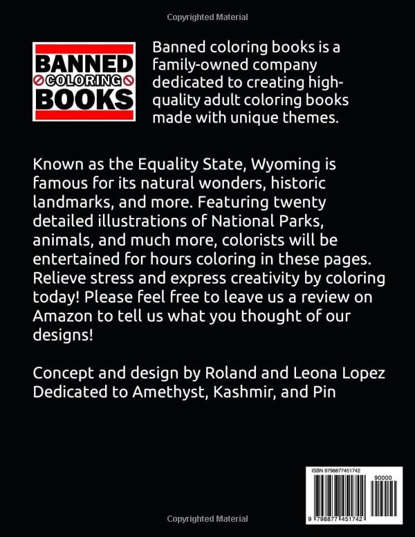 Wyoming Adult Coloring Book: 20 detailed designs of Wyoming including Yellowstone, Grand Teton, animals, and much more to improve relaxation, relieve stress, and express creativity (The 50 States)