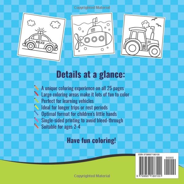 Things That Go Coloring Book: Toddler Fun with Cars, Trucks, Tractors, Trains, Planes & More | Perfect for Kids Ages 2-4
