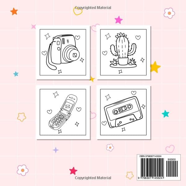 Cute & Groovy Things Coloring: Bold and Easy Coloring Book for Adults and Kids with Simple, Big Designs Featuring Lovely Things for Relaxation