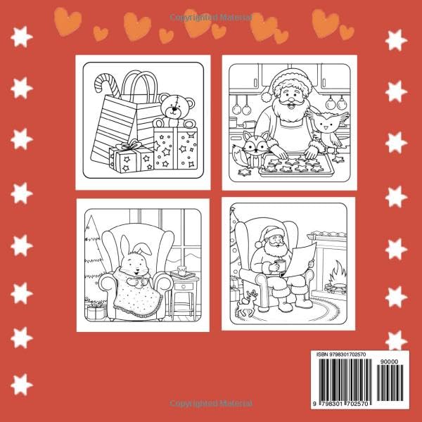 Cute Fuzzy Christmas: A Cozy Hygge Coloring Book for Adults, Teens, and Kids, Featuring Hygge-Inspired Designs of Super Cute Animal Friends for Holiday Fun and Relaxation