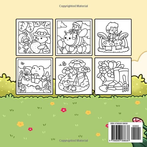 Cozy Garden: Cute Coloring Book Featuring Gardern Nooks with Plants, Flowers, and Cute Animals for Adults and Teens, Bold and Easy Designs for Relaxation
