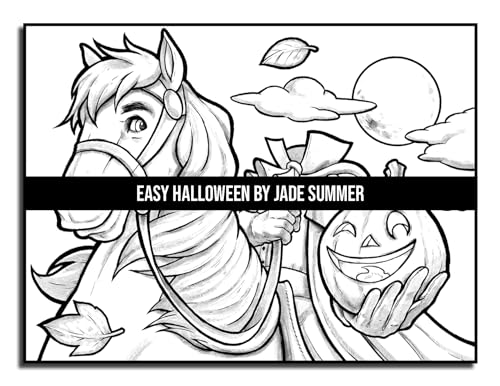 Easy Halloween: Large Print Designs for Adults and Seniors with 50 Simple Images to Celebrate Halloween! (Halloween Coloring Books)