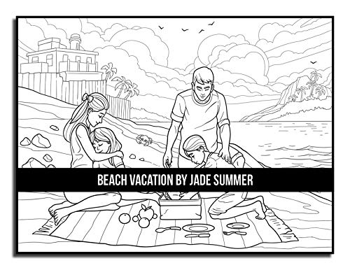 Beach Vacation: An Adult Coloring Book with Fun Scenes, Beautiful Oceans, Romantic Couples, Tropical Landscapes, and More!
