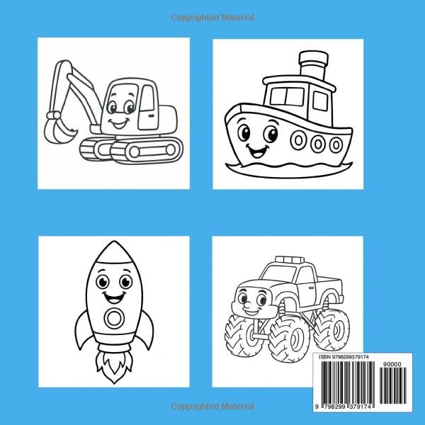 My Big Vehicle Friends Coloring Book: Cars, Trucks, Trains, and More! A Kids Vehicle Coloring Book with Happy Faces for Ages 3–7