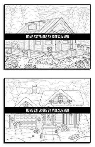 Home Exteriors Coloring Book: For Adults with Beautiful Houses, Cozy Cabins, Luxurious Mansions, and Country Homes
