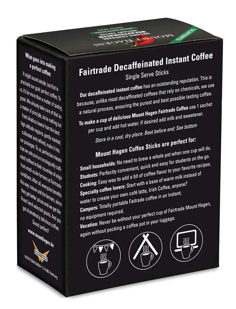 25 Count Single Serve Instant Decaf Coffee | Decaffeinated Organic Arabica Beans | [25 Sticks/1.76Oz/50G]