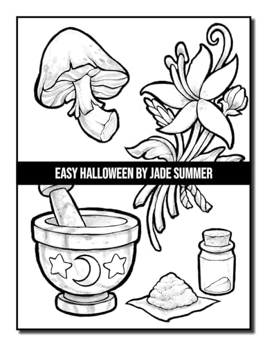 Easy Halloween: Large Print Designs for Adults and Seniors with 50 Simple Images to Celebrate Halloween! (Halloween Coloring Books)