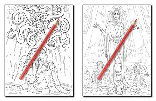 Nightmare: A Horror Coloring Book with Terrifying Monsters, Evil Women, Dark Fantasy Creatures, and Gothic Scenes for Relaxation