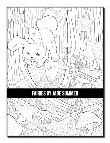 Fairies Coloring Book: For Adults with Beautiful Fantasy Women, Cute Magical Animals, and Relaxing Forest Scenes