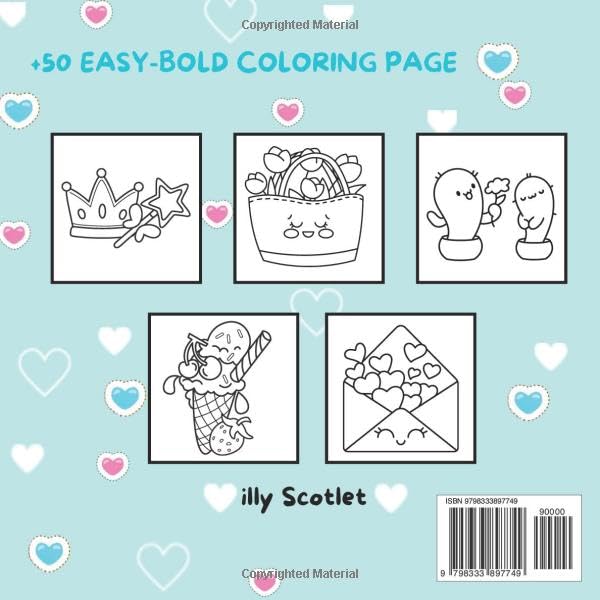 EASY CUTE & GROOVY: Bold Coloring Book for Teens, Adults and Kids, Simple and Big Designs for Relieve stress and Relaxation Featuring Lovely Animals, ... Flowers, Patterns, Cute Things And Many More.