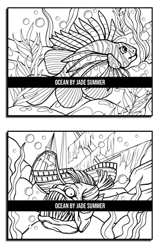 Ocean Coloring Book: For Adults with Cute Tropical Fish, Fun Sea Creatures, and Beautiful Underwater Scenes for Relaxation (Cute Animal Coloring Books)