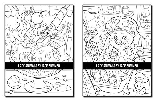 Lazy Animals: An Adult Coloring Book with Funny Animals, Hilarious Scenes, and Relaxing Designs for Animal Lovers (Cute Animal Coloring Books)