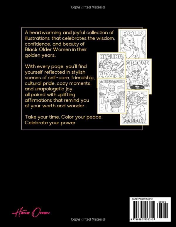 Me Time After 60 Coloring Book: Older Black Woman Coloring Book - Older African American Women Coloring Book for Black Adults