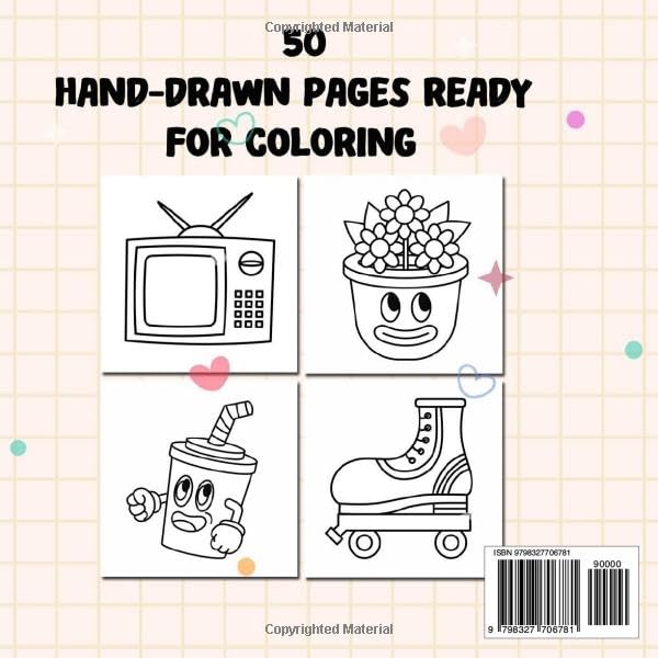 Cute & Groovy Things Coloring Book: Bold & Easy Designs for Relaxation, Featuring Lovely Things for Adults, Teens, and Kids (Bold & Easy Coloring)