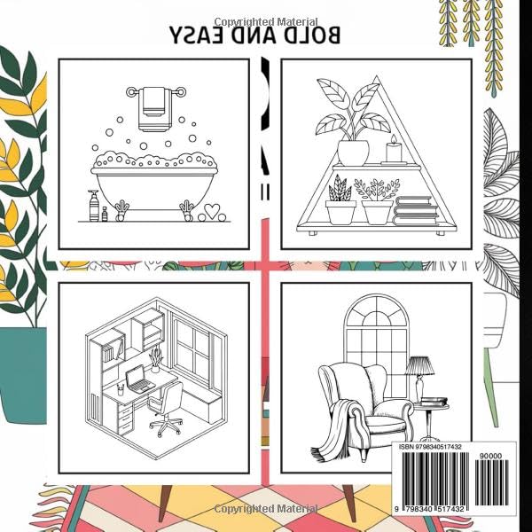 Bold and Easy Hygge Place Coloring Book: Cozy and Relaxing Designs for Stress Relief and Mindful Creativity.